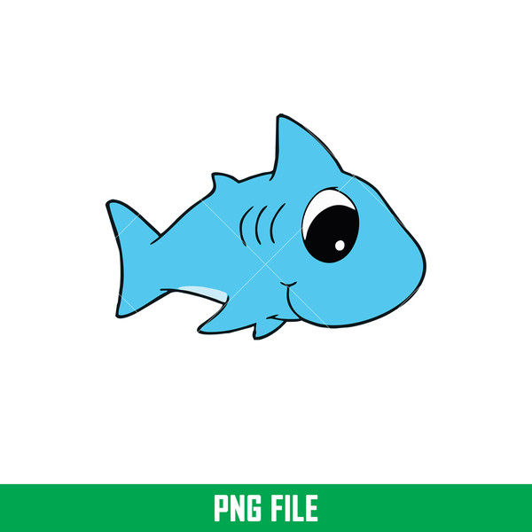 Baby Shark Png, Shark Family Png, Ocean Life Png, Cute Fish Png, Shark Png Digital File, BBS22.jpeg