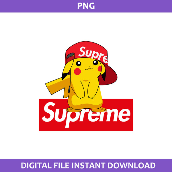 Pikachu Supreme Png, Supreme Brand Logo Png, Pikachu Png, Ca