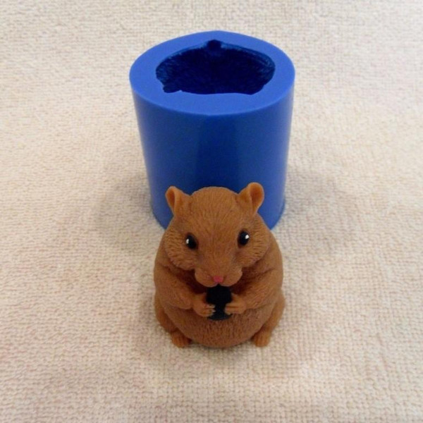 Hamster with sunflower seed soap and silicone mold