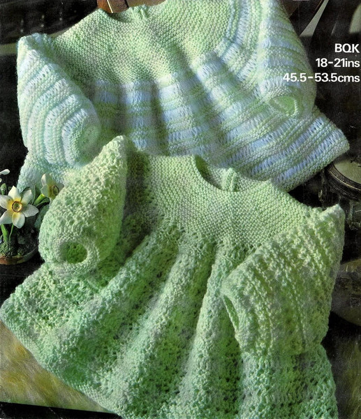 Baby Knitting Vintage Pattern, Size 18-21 Inch PLAIN TOP STRIPED TOP.jpg