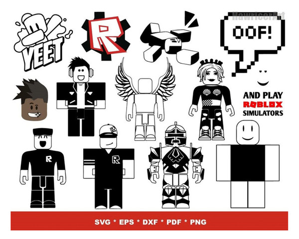 Roblox Svg Character Bundle Set Roblox Emoji Svg (Instant Download