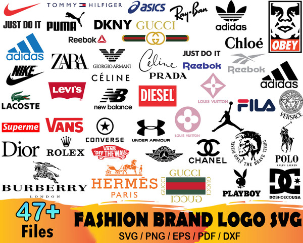 47 Fashion Brand Logo Bundle Svg, Nike Svg, Tommy Hilfiger S - Inspire ...