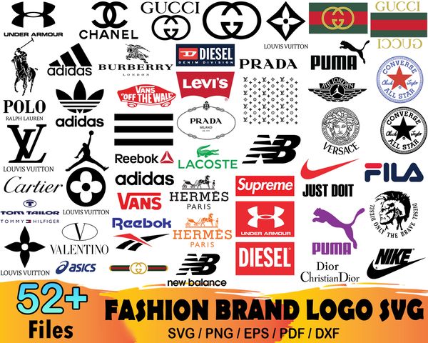 52 Fashion Brand Logo Bundle Svg, Under Armor Svg, Chanel Sv - Inspire ...