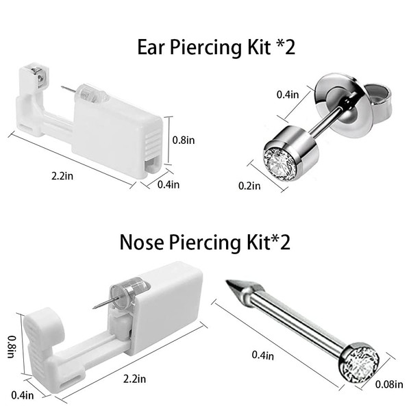2 Pack Nose Piercing Kit,2 Pack Ear Piercing Kit - Inspire Uplift