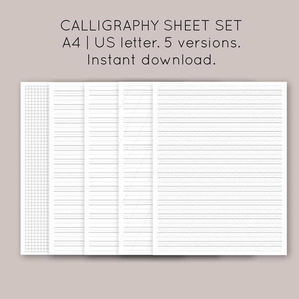 Printable Calligraphy Paper for A4 Paper