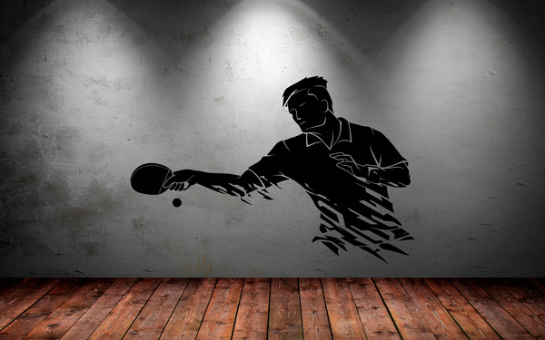 Table Tennis Sticker Man Sports Wall Sticker Vinyl Decal Mural Art Decor
