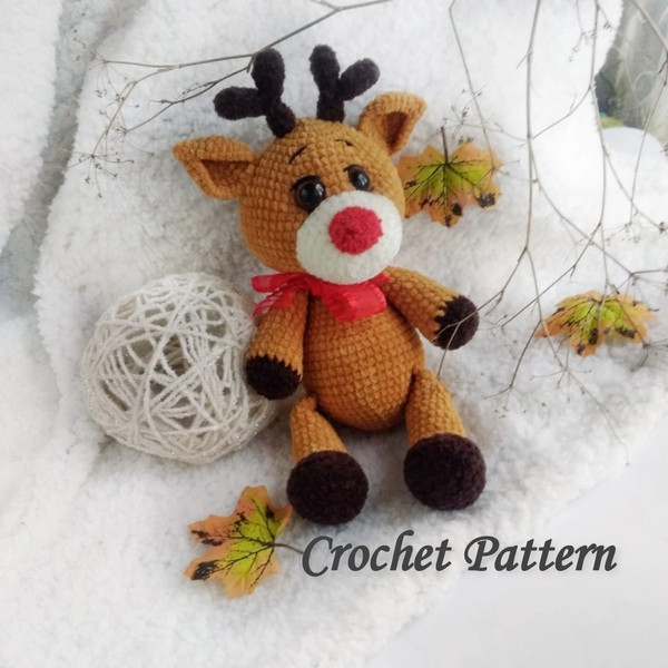 Reindeer Rudolf crochet pattern Amigurumi tutorial - Inspire Uplift