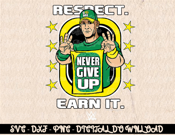 WWE John Cena Respect. Earn It. Cartoon Wrestler T-Shirt copy.jpg