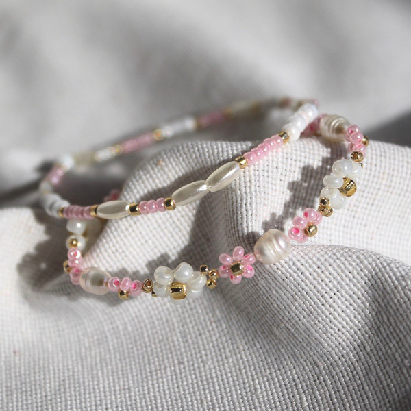 Set of 3 Pink Seed Bead Bracelets, Beach Boho Style Jewellery, Beach Theme  Wedding, Friendship Beads, Birthday Present, Sunstoneriver UK, -  Israel
