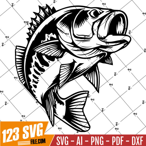 Bass Fishing Svg, Fishing Svg, Bass Fish Svg, Bass Clipart, - Inspire Uplift