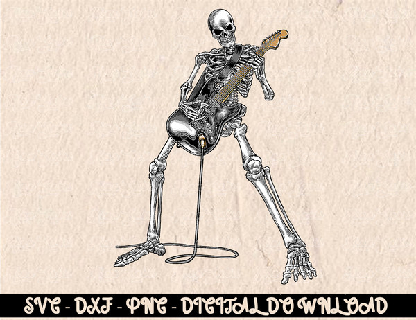 Happy Skeleton Guitar Guy - Rock And Roll Band Tees For Men T-Shirt copy.jpg