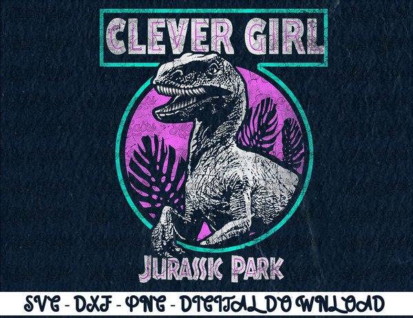 Jurassic Park Distressed Teal Raptor Clever Girl T-Shirt copy.jpg