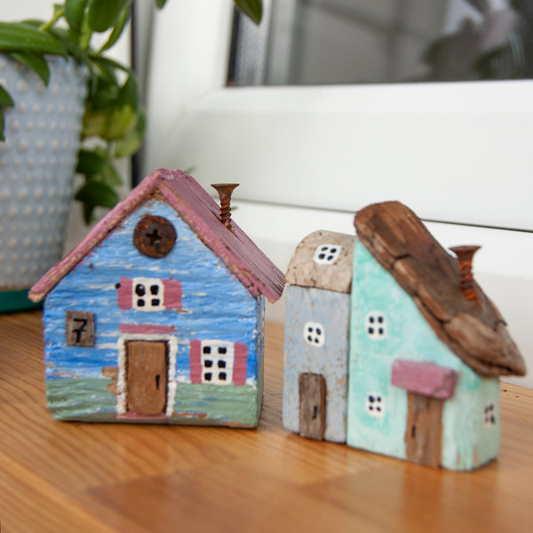 A set of cute miniature handmade houses, tiny wooden houses, - Inspire  Uplift