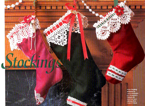 Christmas Stockings crochet Vintage Pattern