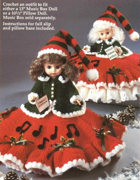 christmas caroler dress doll crochet pattern