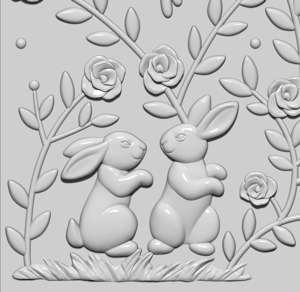 Bunnies with flowers