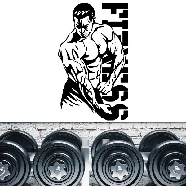 Fitness Sticker Gym Workout Crossfit Bodybuilder Coach Sport Muscles