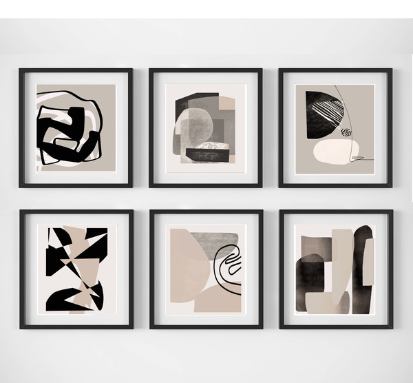 Set of 6 abstract prints for download