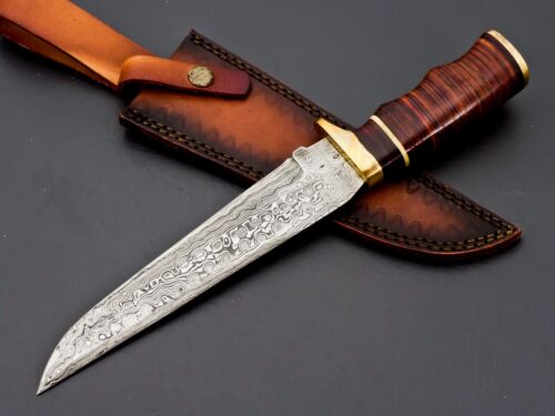 Handcrafted Beauty: Custom Damascus Steel Hunting Knife with - Inspire  Uplift