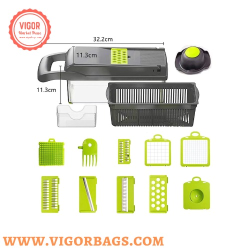 13-in-1 Vegetable Chopper Multifunctional Food Choppers Onion Chopper  Vegetable Slicer Cutter Dicer Veggie Chopper with 7 Blades - AliExpress