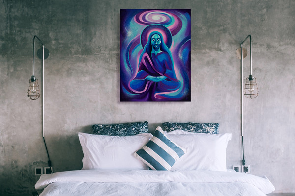Jesus painting Meditation art Spiritual artwork Yoga wall art.jpg