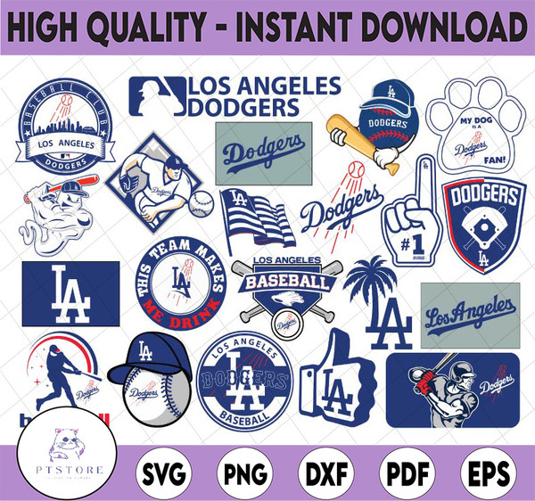 LA Dodgers SVG, Baseball Clipart, Cricut Los Angeles, Dodgers