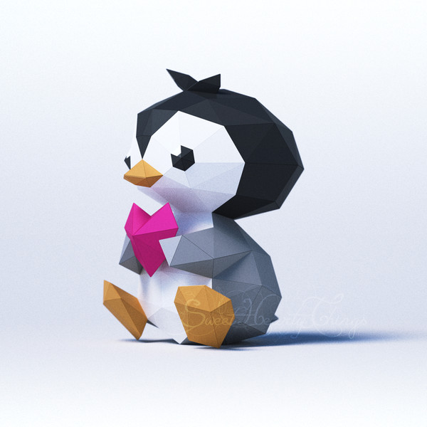 Papercraft Baby Penguin Baby Penguin DIY KIT Template 