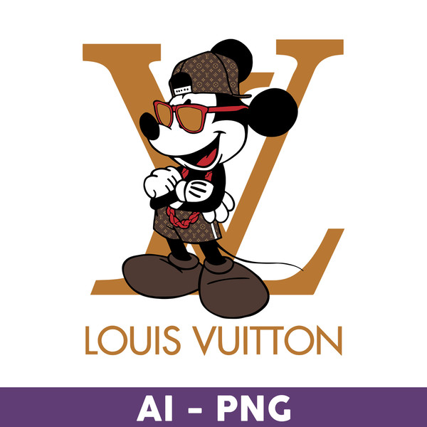 Mickey Mouse Louis Vuitton Png, Mickey Png, Louis Vuitton Lo