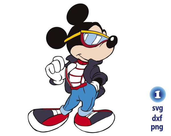Disney Mickey Mouse With Sunglasses SVG and PNG - SVGbees