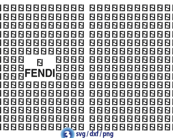 Fendi logo pattern SVG Free, Cut files for Cricut