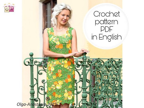 Irish lace  Pattern crochet dress  with roses (2).jpg