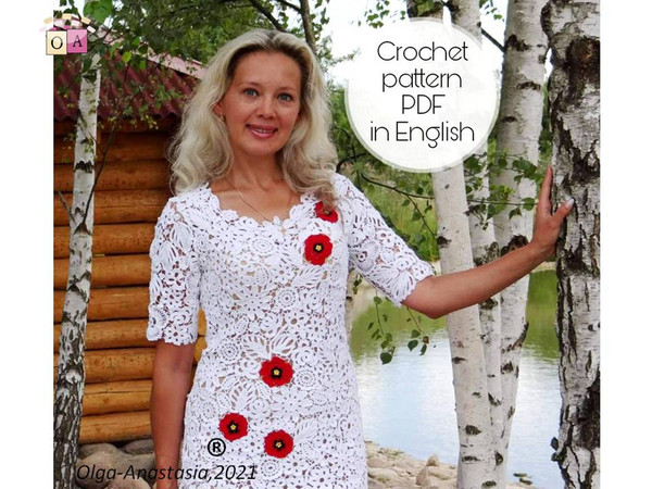Irish crochet lace patterns Dress with poppies  (2).jpg