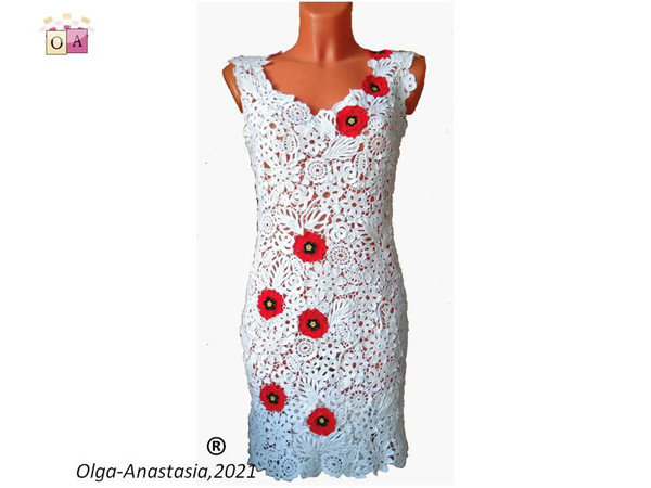 Irish crochet lace patterns Dress with poppies  (5).jpg