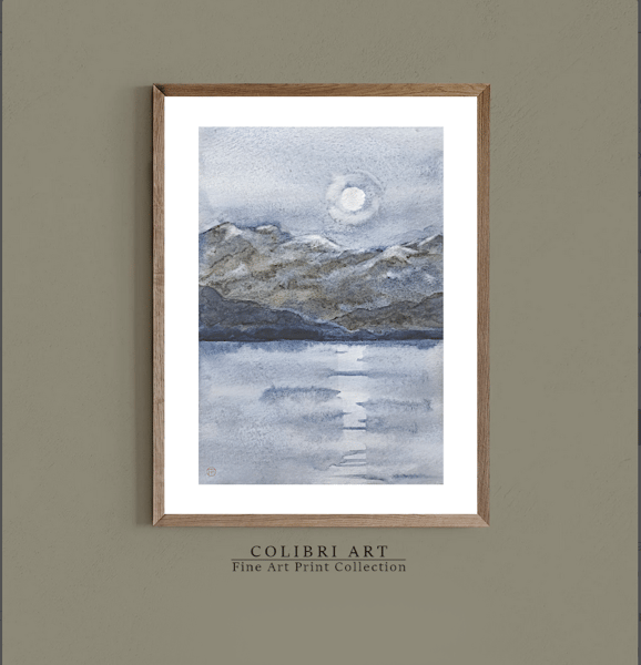 Mountain Lake Art Print Moon Landscape 4 N17.png