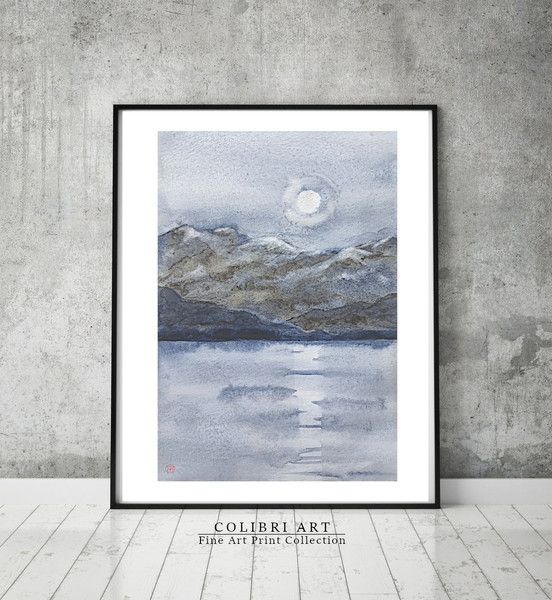 Mountain Lake Art Print Moon Landscape 5 N17.jpg