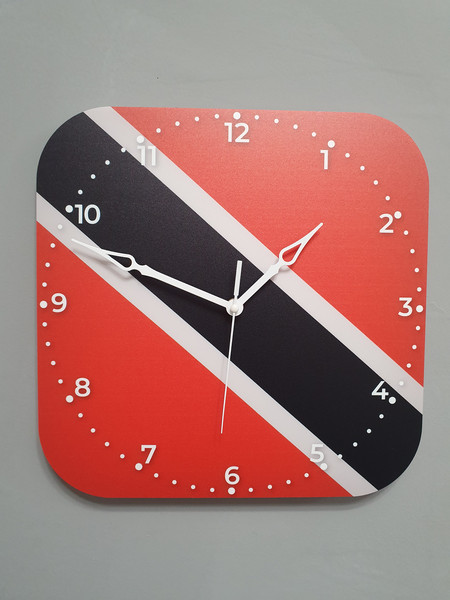 Trinidad and Tobago flag clock for wall