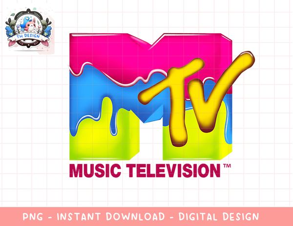 MTV Neon Paint Drip Retro Logo png, digital download, instan - Inspire ...