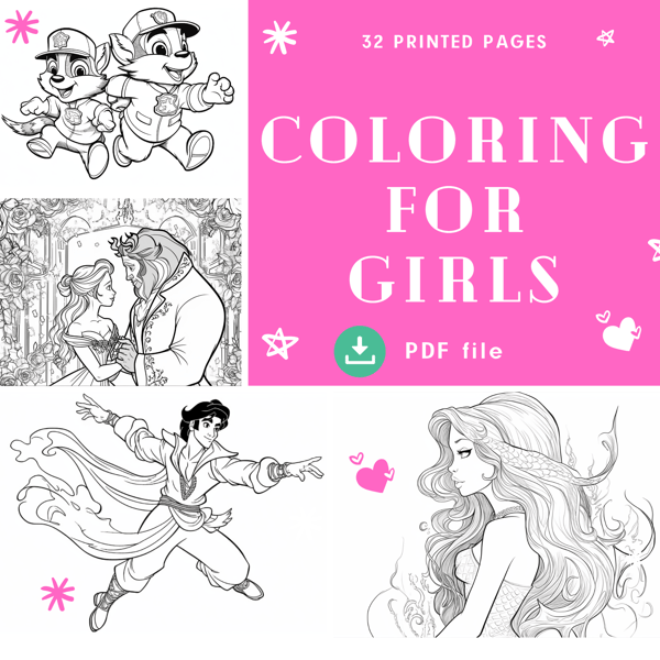 Coloring book for girls Collection 2, coloring books for c - Inspire  Uplift