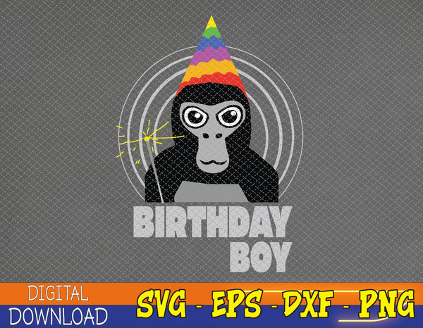 Gorilla Tag Birthday Boy VR Gamer for Kids Teen Svg, Eps, Pn - Inspire  Uplift