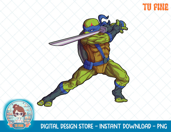 Mademark x Teenage Mutant Ninja Turtles - Leonardo Odachi Shin No Kamae Stance T-Shirt copy.jpg