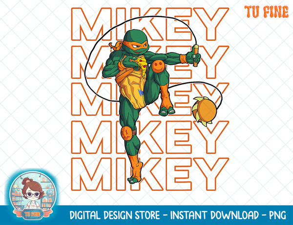 Mademark x Teenage Mutant Ninja Turtles - Michealangelo Kusari Fundo Pizza Stance T-Shirt copy.jpg