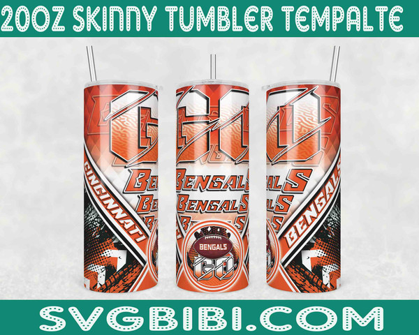 Cincinnati Bengals Simple Straight Skinny Glitter Tumbler - Cruel Ball
