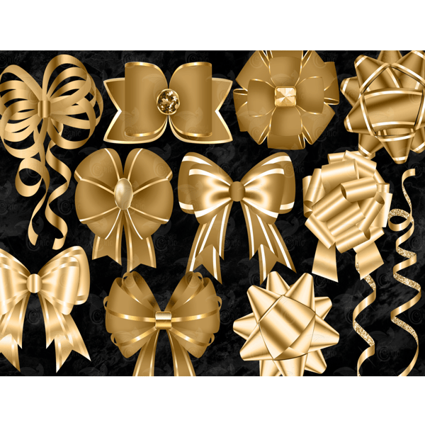 Gold Bows Clipart - Inspire Uplift