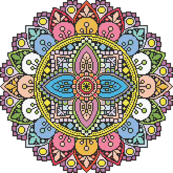 Flower Mandala Cross Stitch Pattern | EC Fine Designs - Inspire Uplift