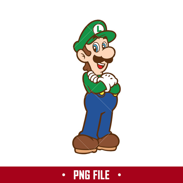 Luigi Svg, Luigi Super Mario Png, Mario Characters Png, Cartoon Png Digital  File