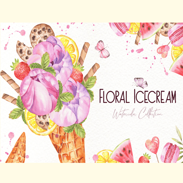 Floral Icecream Watercolor Set_ 0.jpg