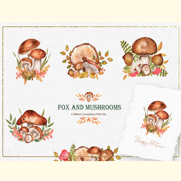 Fox and Mushrooms Watercolor Set_ 2.jpg