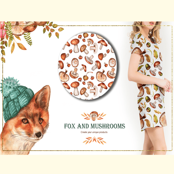 Fox and Mushrooms Watercolor Set_ 4.jpg