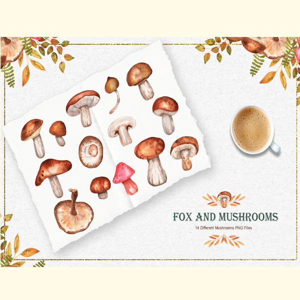 Fox and Mushrooms Watercolor Set_ 6.jpg
