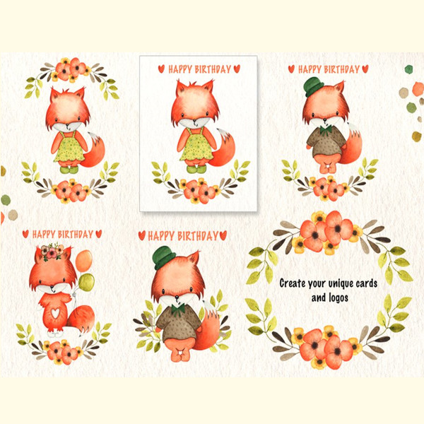 Happy Foxes Watercolor Collection_ 0.jpg